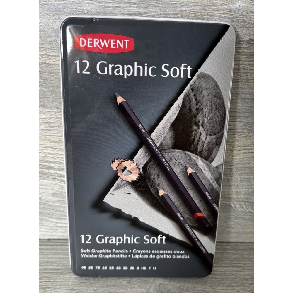 Derwent Set 12 Graphic Soft Drawing Sketching Art Graphite Pencils New & Sealed